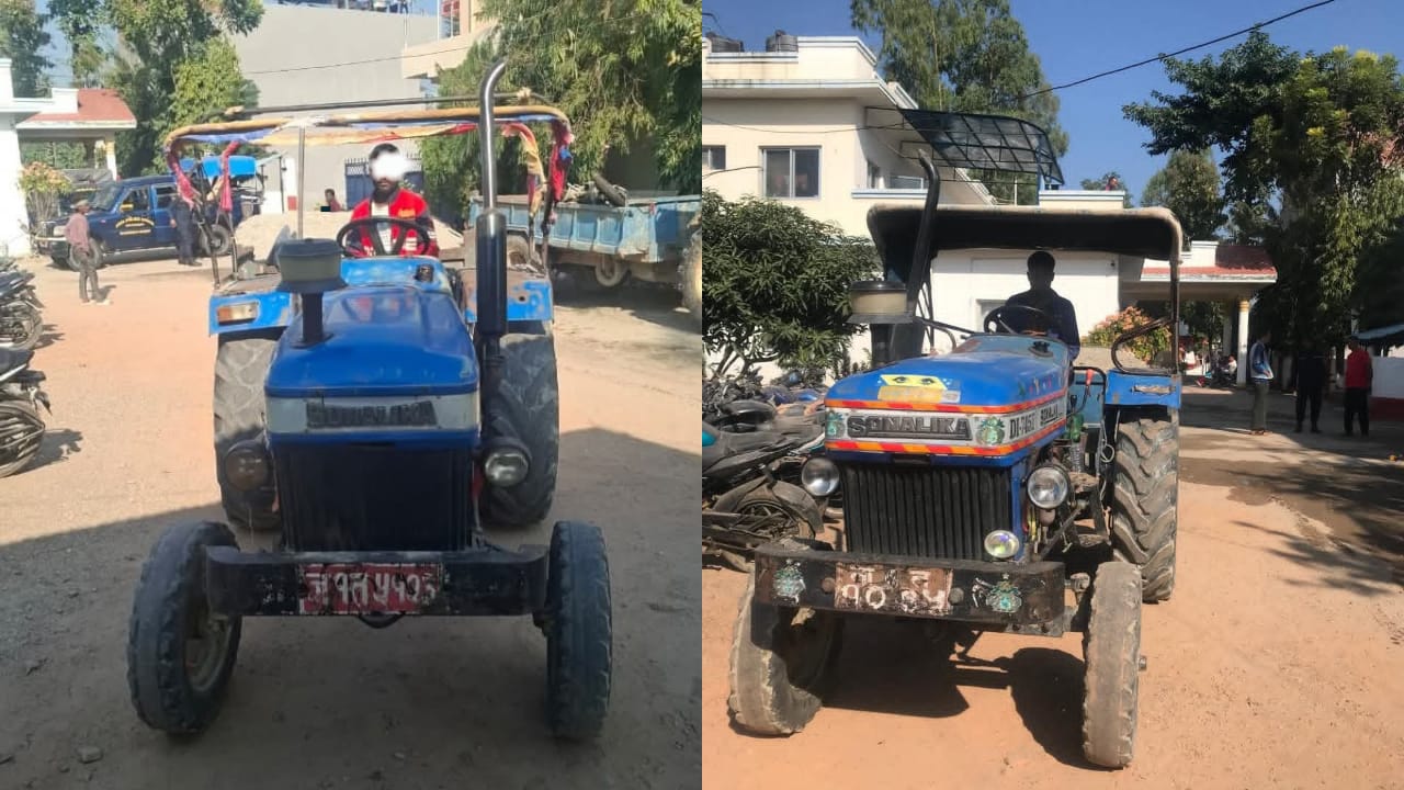 हरिवनमा अवैध उत्खनन गर्दै गरेका दुई ट्याक्टर प्रहरीको नियन्त्रणमा